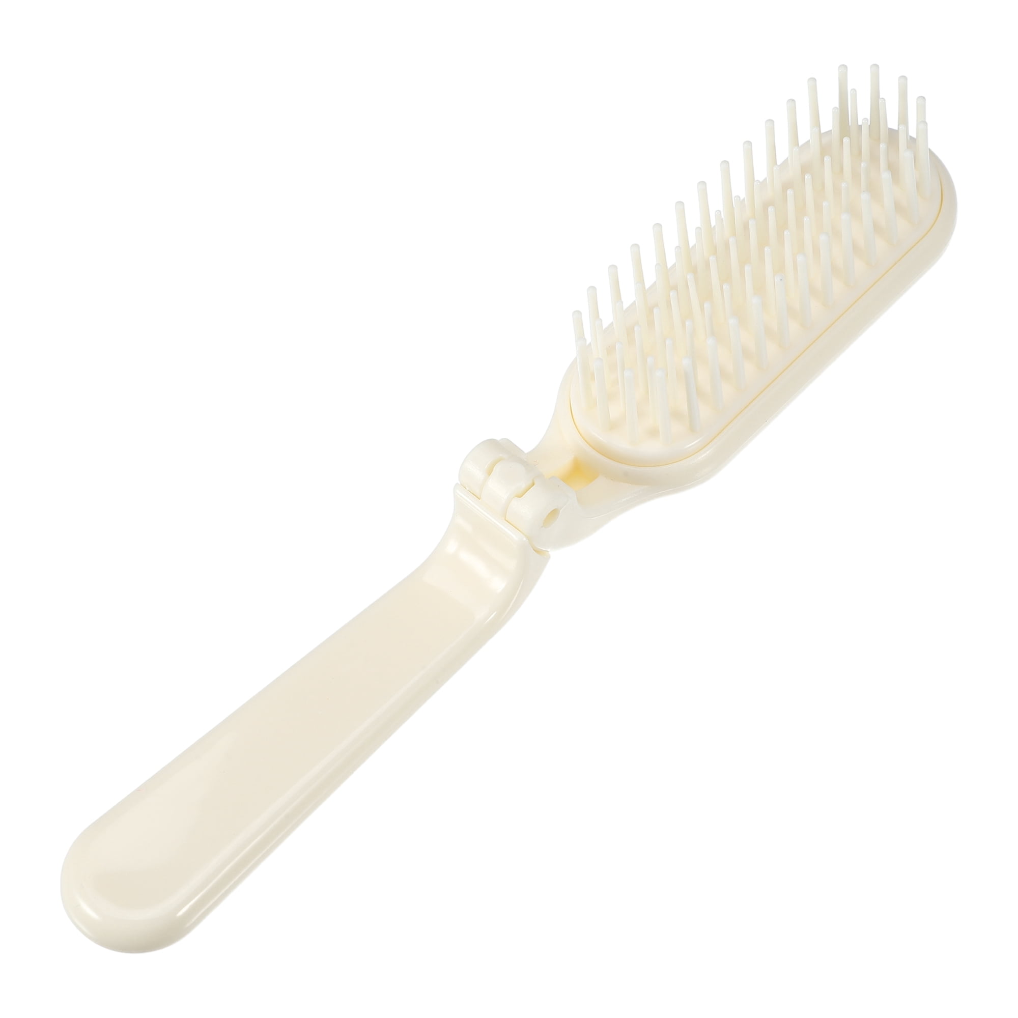 Unique Bargains 1Pc Women's Foldable Hair Brush for Curly Straight Thin Dry Wet Hair Beige