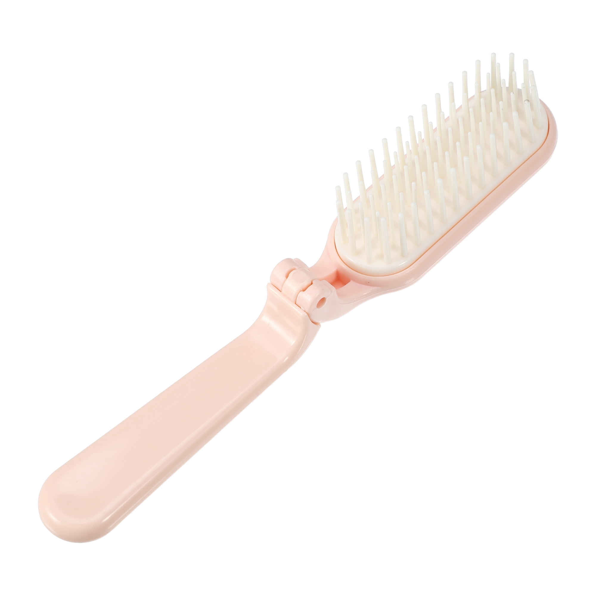 Unique Bargains 1Pc Women's Foldable Hair Brush for Curly Straight Thin Dry Wet Hair Pink