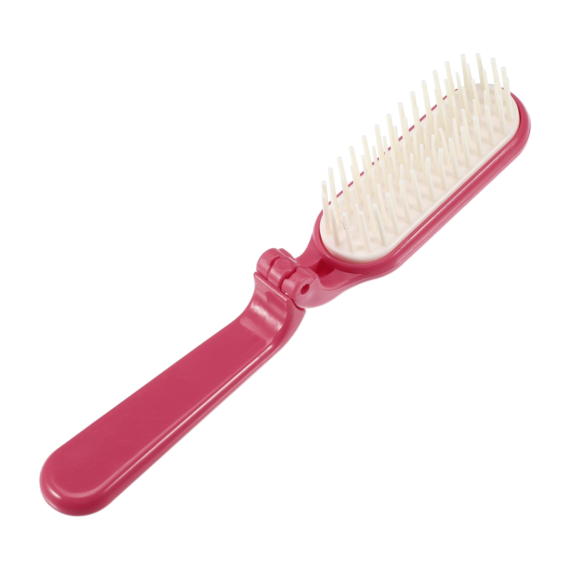 Unique Bargains 1Pc Women's Foldable Hair Brush for Curly Straight Thin Dry Wet Hair Red