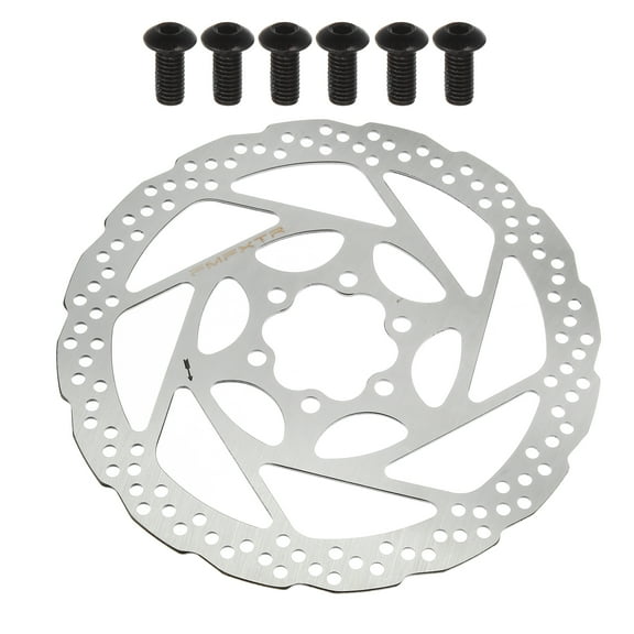 Unique Bargains 1Pcs 180mm Steel Bike Disc Brake Rotor with 6 Bolts Screws for Road Mountain Bike BMX MTB Silver Tone