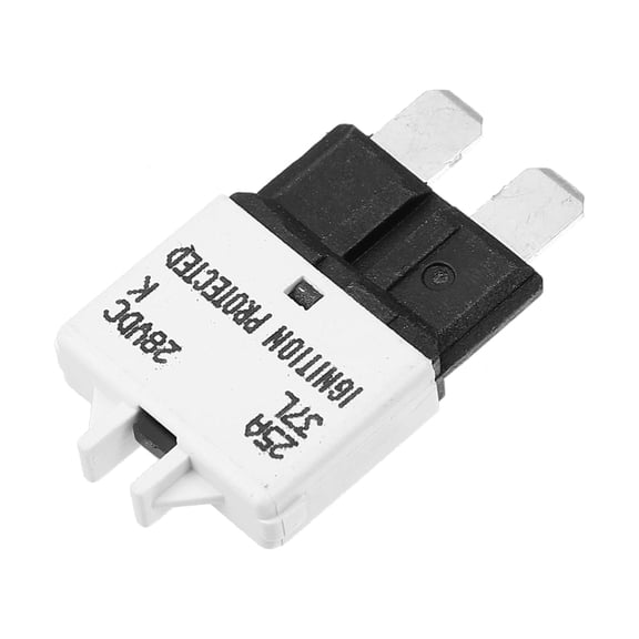 Unique Bargains 1Pcs 25A Circuit Breaker Blade Style Fuse Manual Resettable for Car 28V White