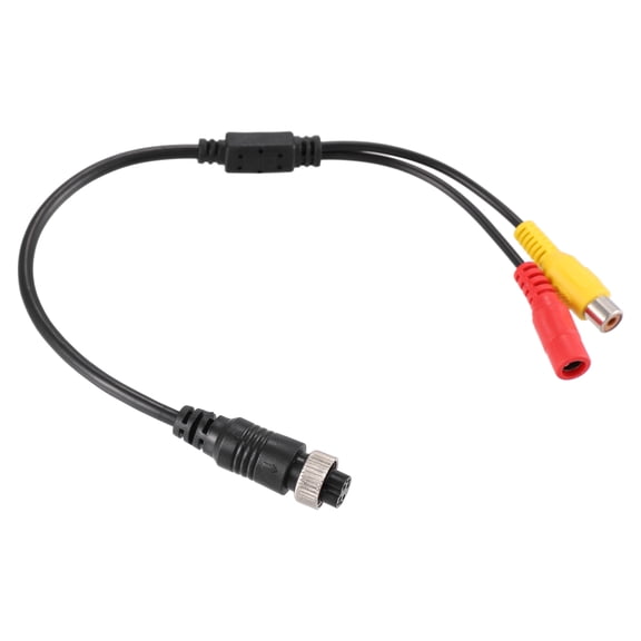 Unique Bargains 1Pcs Car Camera Adapter 4 Pin to RCA Adapter M12 4-Pin Female to RCA AV DC Female Connector