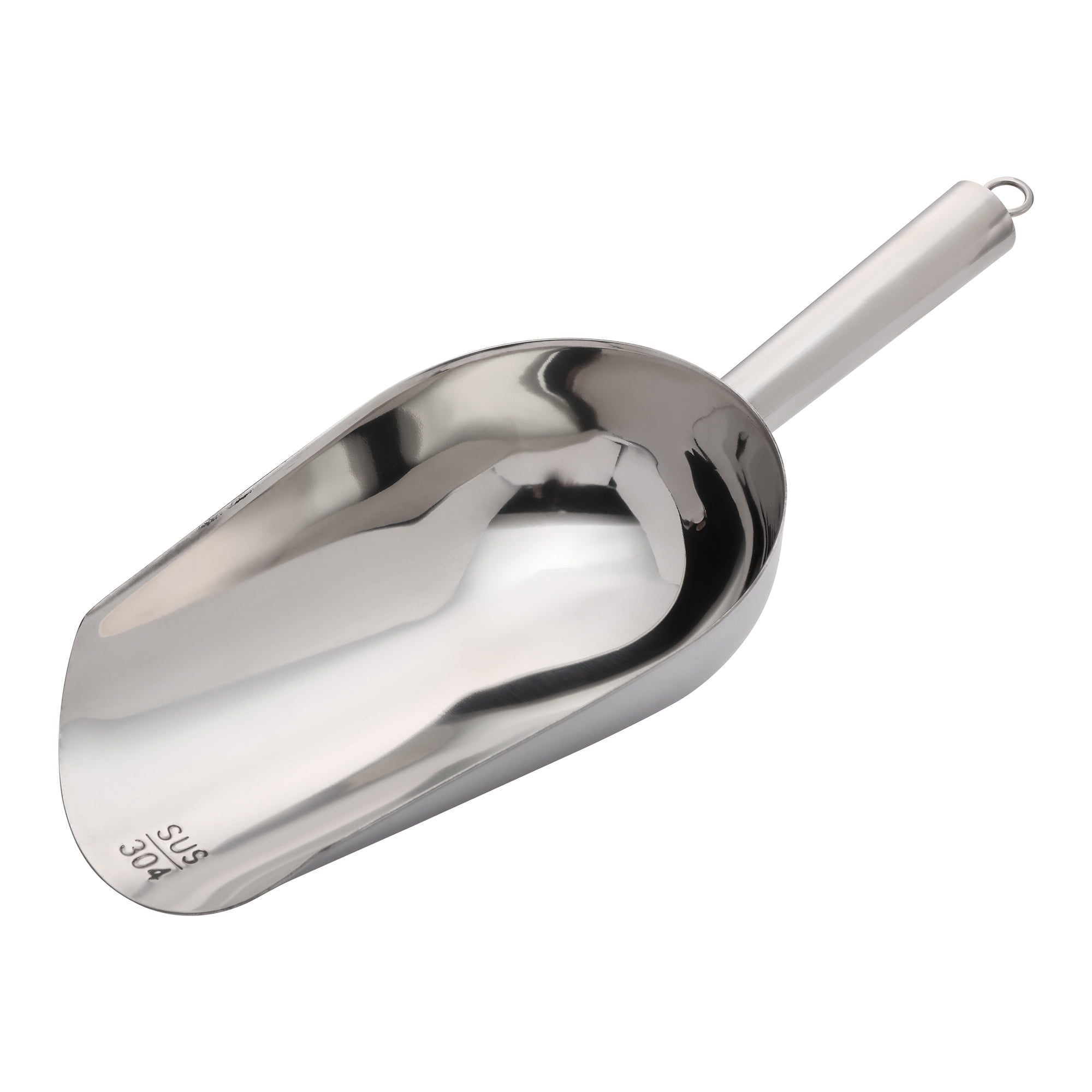Unique Bargains 1Pcs Easy Clean Stainless Steel Ice Scoop Silver 11*4.3inch