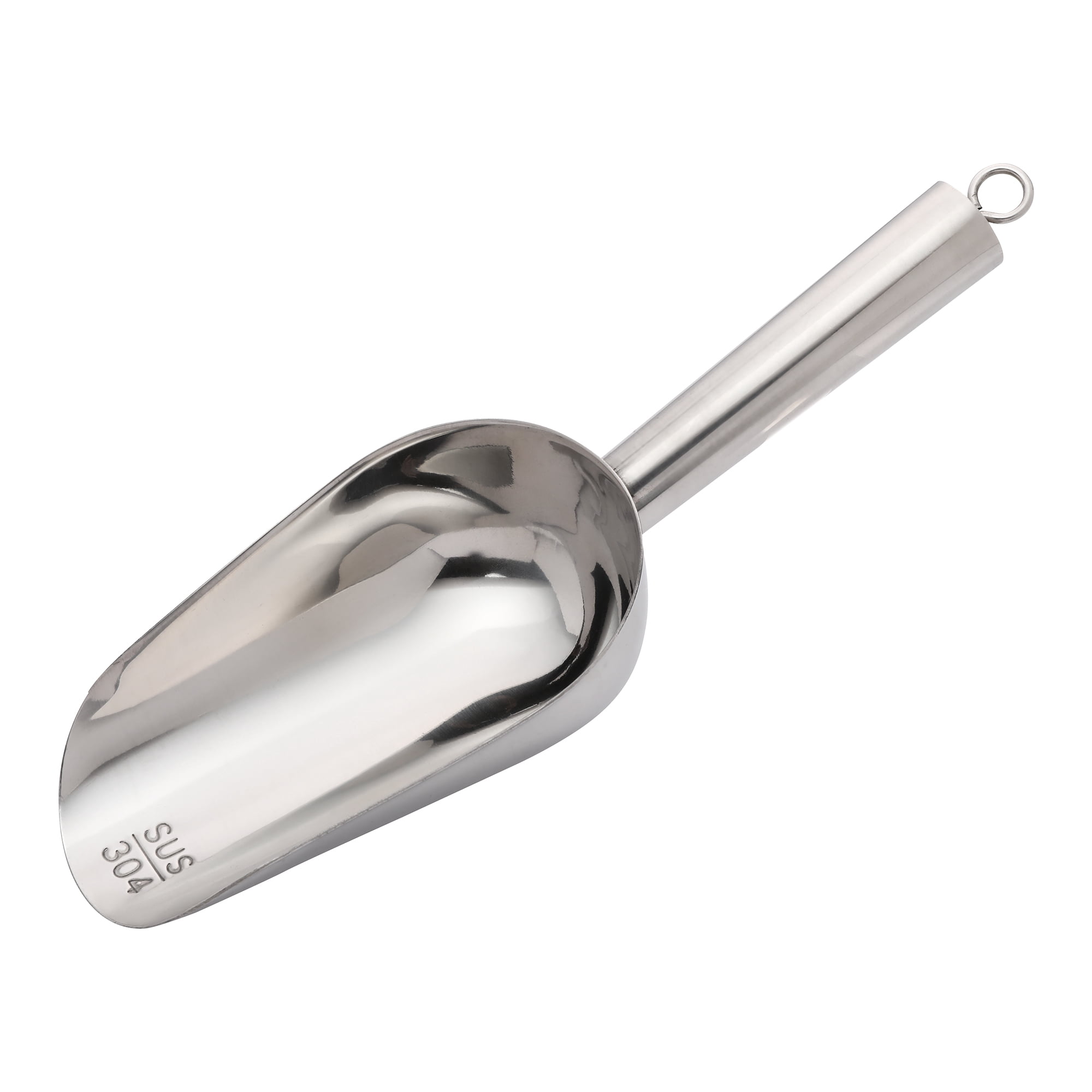 Unique Bargains 1Pcs Easy Clean Stainless Steel Ice Scoop Silver 9.1*3.1inch