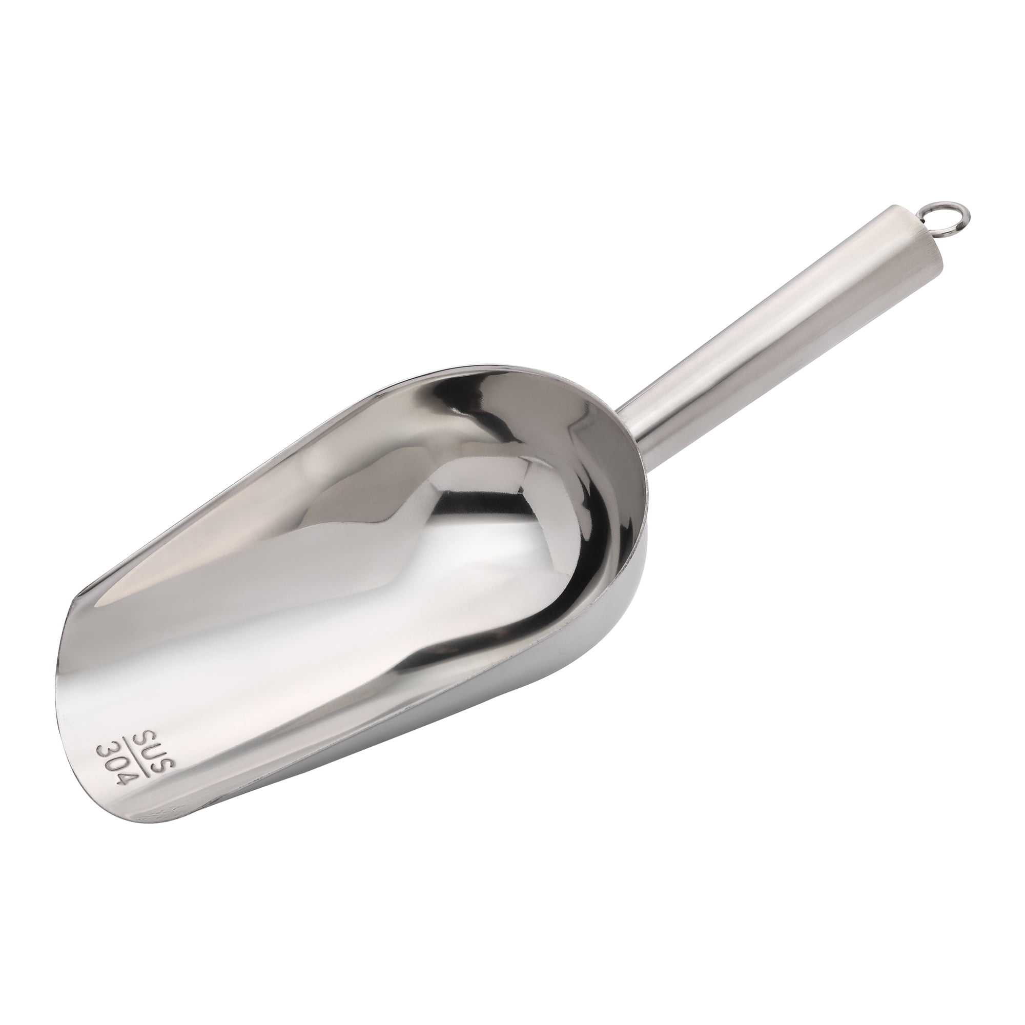 Unique Bargains 1Pcs Easy Clean Stainless Steel Ice Scoop Silver 9.8*3.5inch