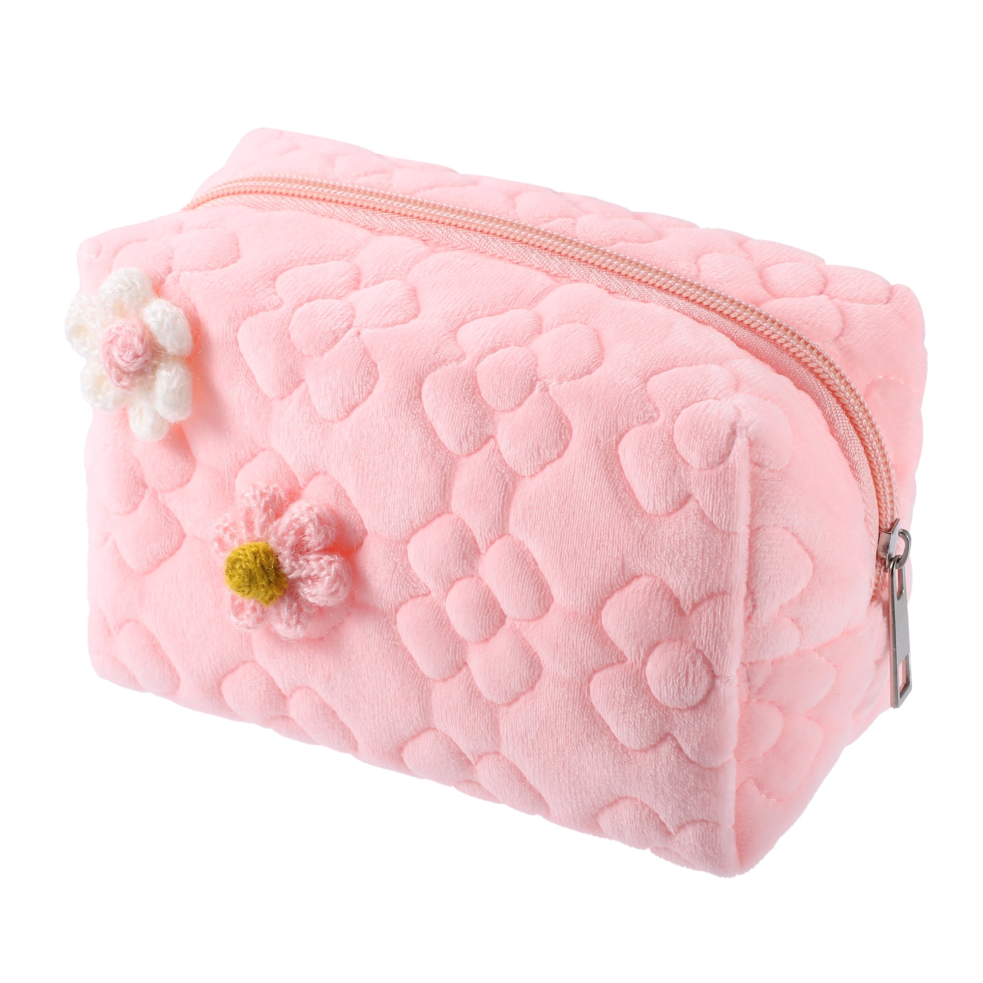 Unique Bargains 1Pcs Travel Makeup Organizer Bag Cosmetics Storage Bag Portable Pink