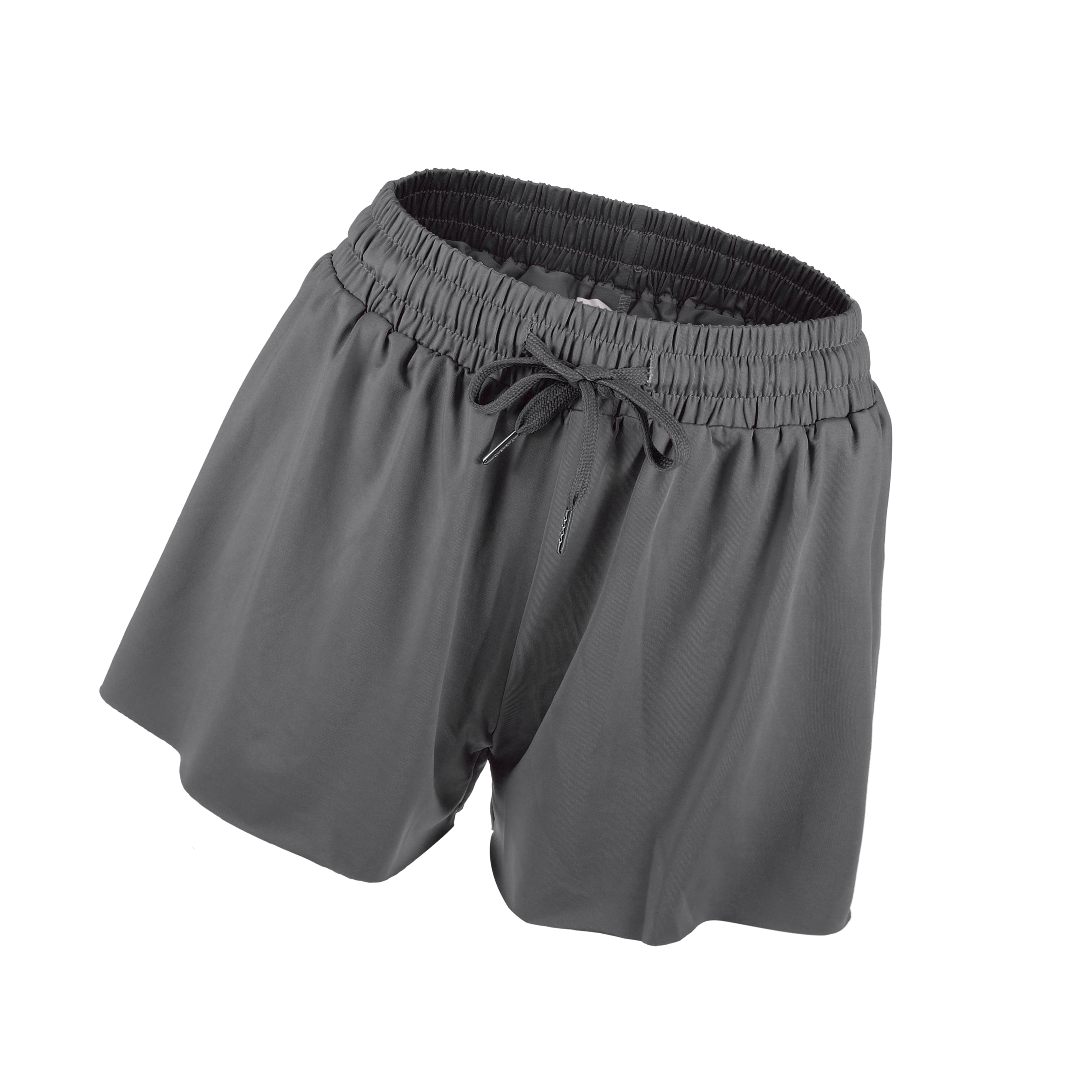 Unique Bargains 1Pcs Women Flowy Running Shorts Casual High Waisted Workout Shorts M Dark Grey