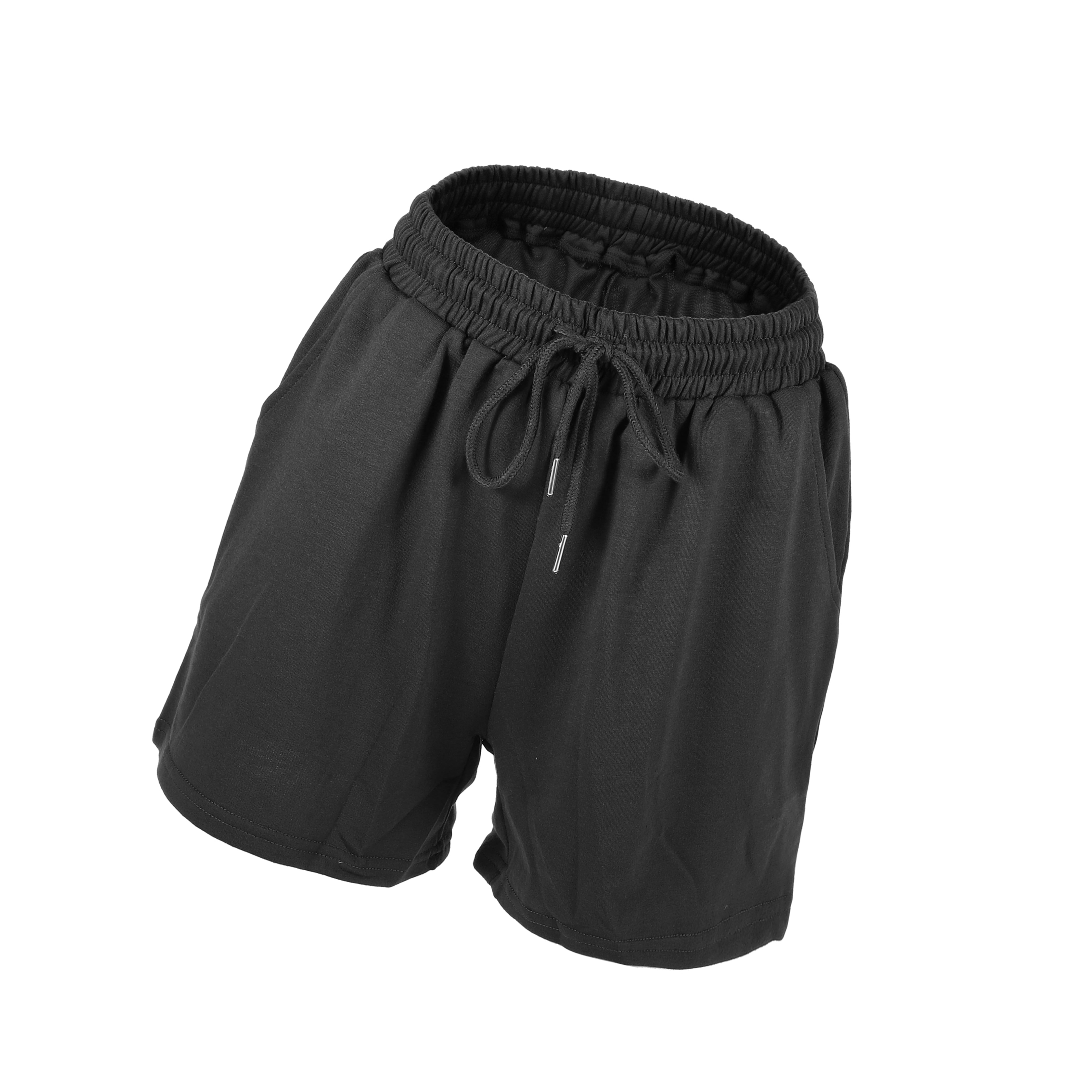Unique Bargains 1Pcs Women's Flowy Running Shorts Casual High Waisted Workout Shorts S Black