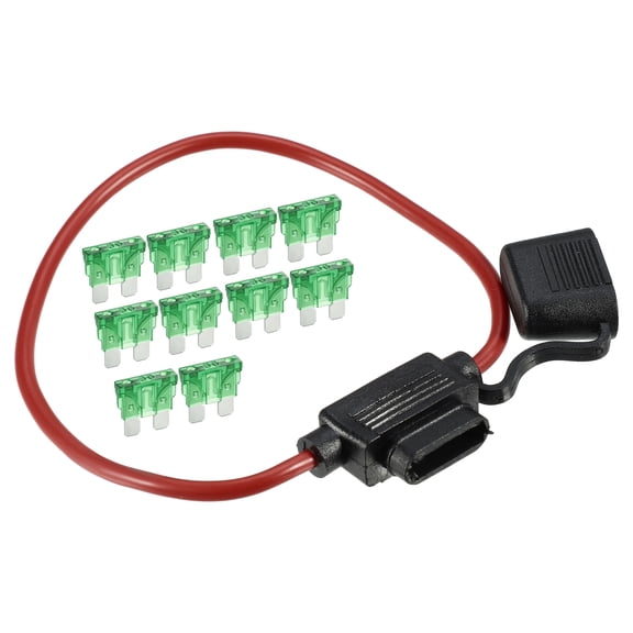Unique Bargains 1Set 30A Standard Blade Style Fuse 12AWG Fuse Holder 12 Gauge Fuse Holder Blade Style Inline Fuse Holder