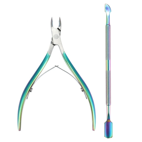 Unique Bargains 1 Set Easy Grip Toe Nail Clipper for Thick Nail Multicolor Stainless Steel