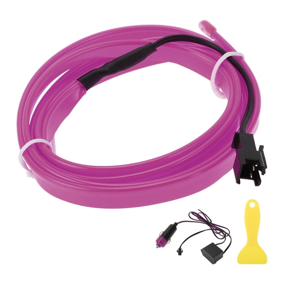 Unique Bargains 1m EL Wire Cable LED Glow String Light Car Interior Lighting Strip Flexible Neon Light for Car Decoration Cigarette Lighter(12v) Purple