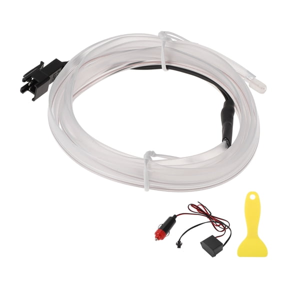 Unique Bargains 1m EL Wire Cable LED Glow String Light Car Interior Lighting Strip Flexible Neon Light for Car Decoration Cigarette Lighter(12v) White