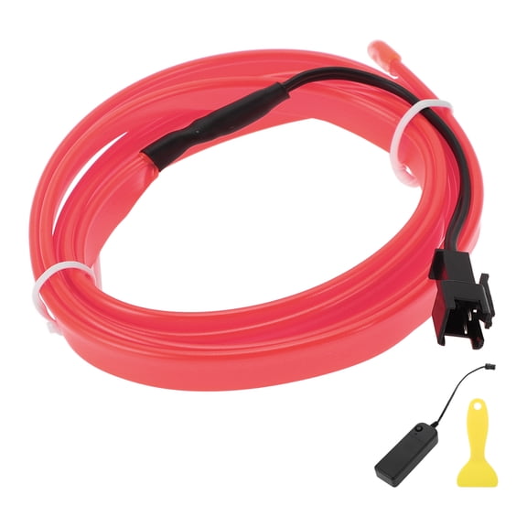Unique Bargains 1m EL Wire Cable LED Glow String Light Car Interior Lighting Strip Flexible Neon Light for Car Decoration Battery Box(3V) Pink