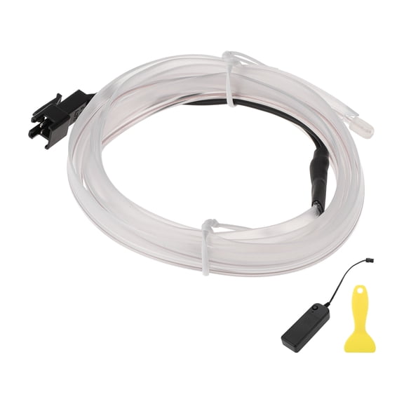 Unique Bargains 1m EL Wire Cable LED Glow String Light Car Interior Lighting Strip Flexible Neon Light for Car Decoration Battery Box(3V) White