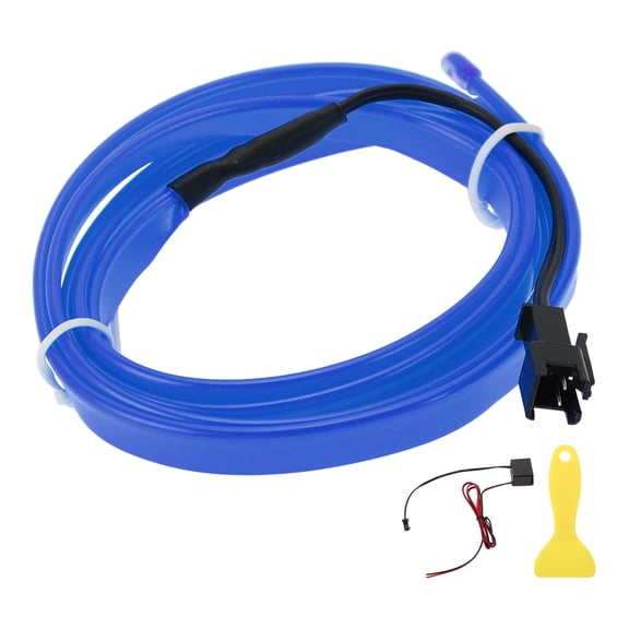 Unique Bargains 1m EL Wire Cable LED Glow String Light Car Interior Lighting Strip Flexible Neon Light for Car Decoration Wiring Driver(12v) Blue