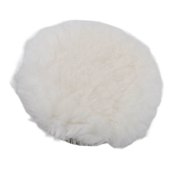 Unique Bargains 1pc 4" 100mm Universal Wool Polishing Buffing Pad Waxing Pad Car Drill Attachment Hook Loop Wool White