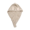 thumbnail image 1 of Unique Bargains 1pc Absorbent Cartoon Rabbit Ears-shaped Hair Towel 24.41"x 9.06" Khaki, 1 of 5
