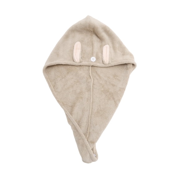 Unique Bargains 1pc Absorbent Cartoon Rabbit Ears-shaped Hair Towel 24.41"x 9.06" Khaki