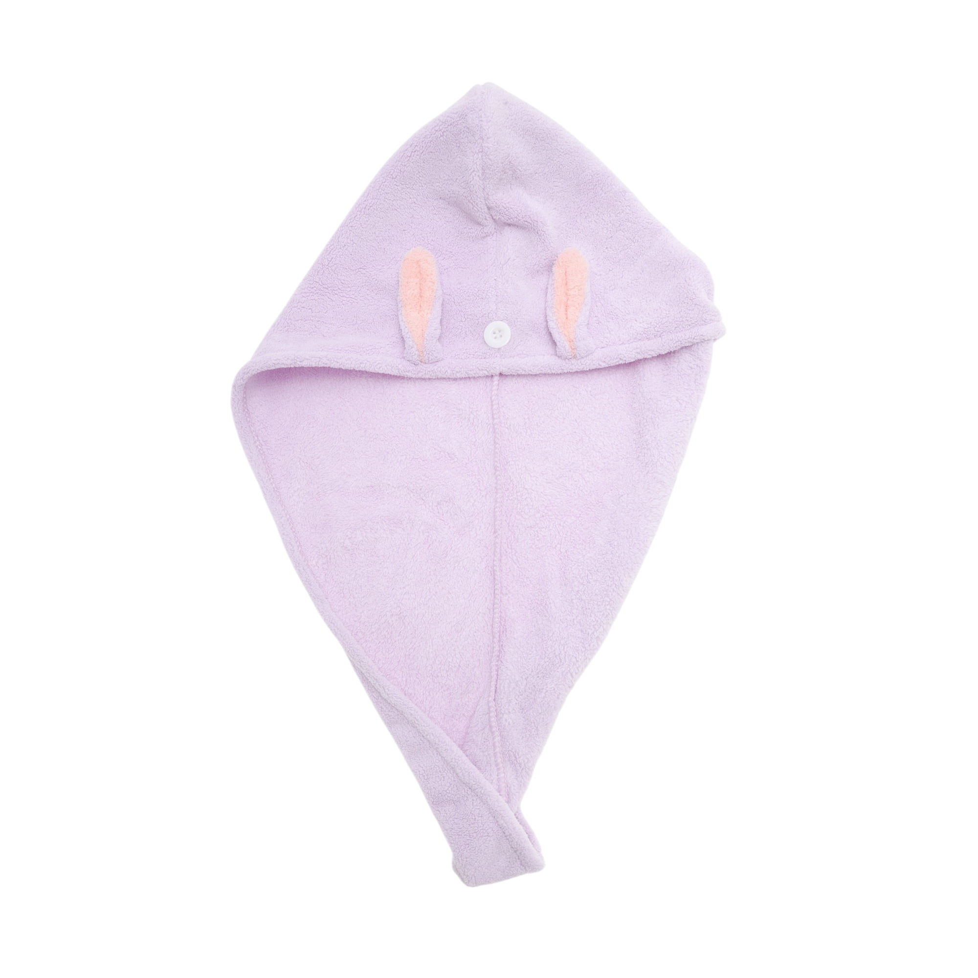 Unique Bargains 1pc Absorbent Cartoon Rabbit Ears-shaped Hair Towel 24.41"x 9.06" Purple