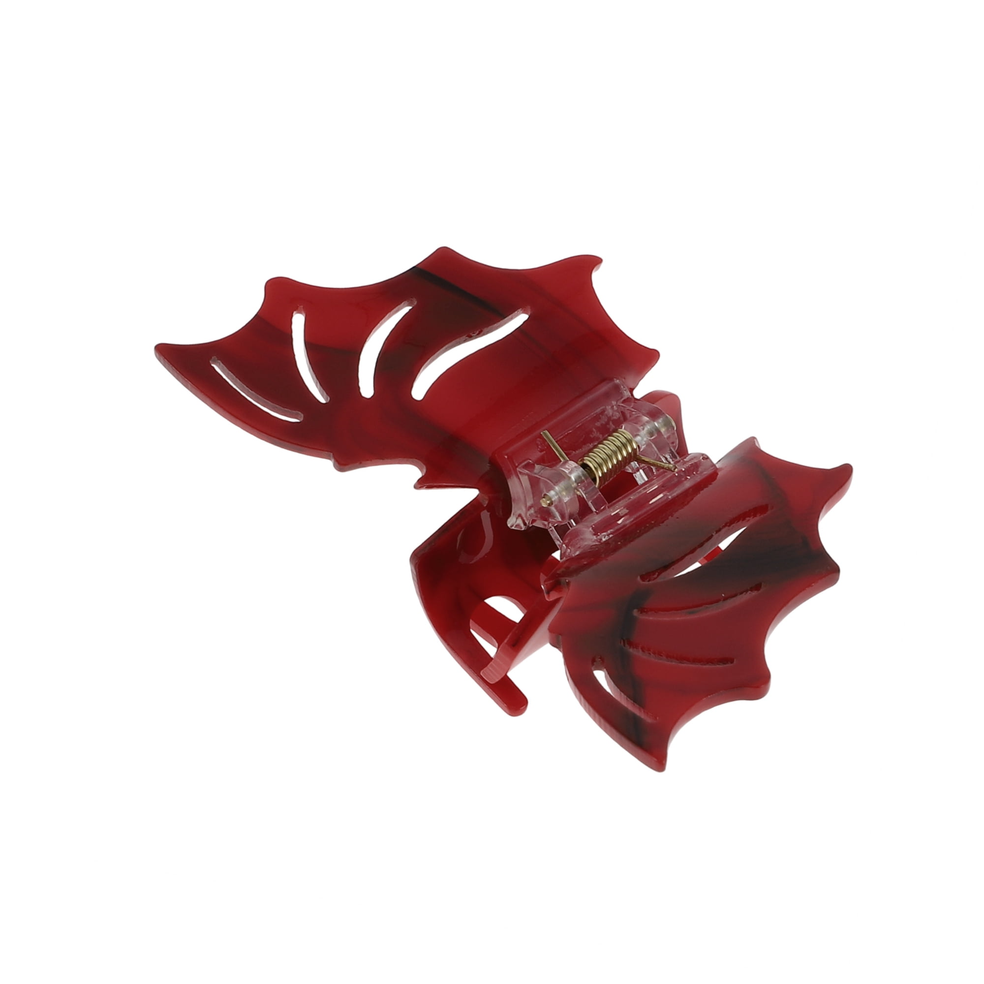 Unique Bargains 1pc Bat Style Hair Clips Hairdo Clip for Women Light Red