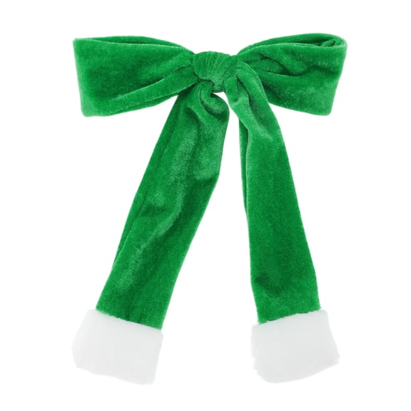 Unique Bargains 1pc Bow Hair Clips for Christmas 7.87"x5.91" Green White