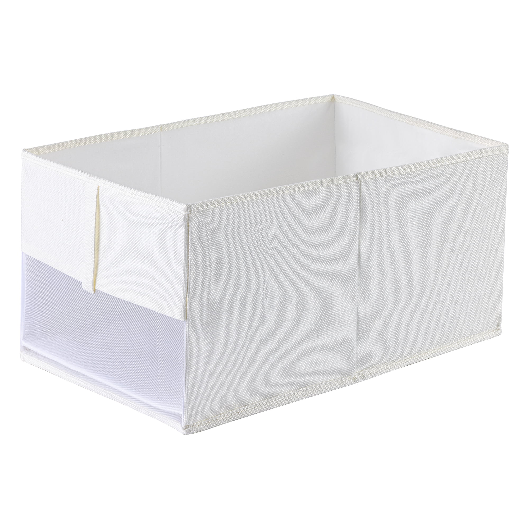 Unique Bargains 1pc Collapsible Fabric Storage Bins White 15.7*8.9*7.9in