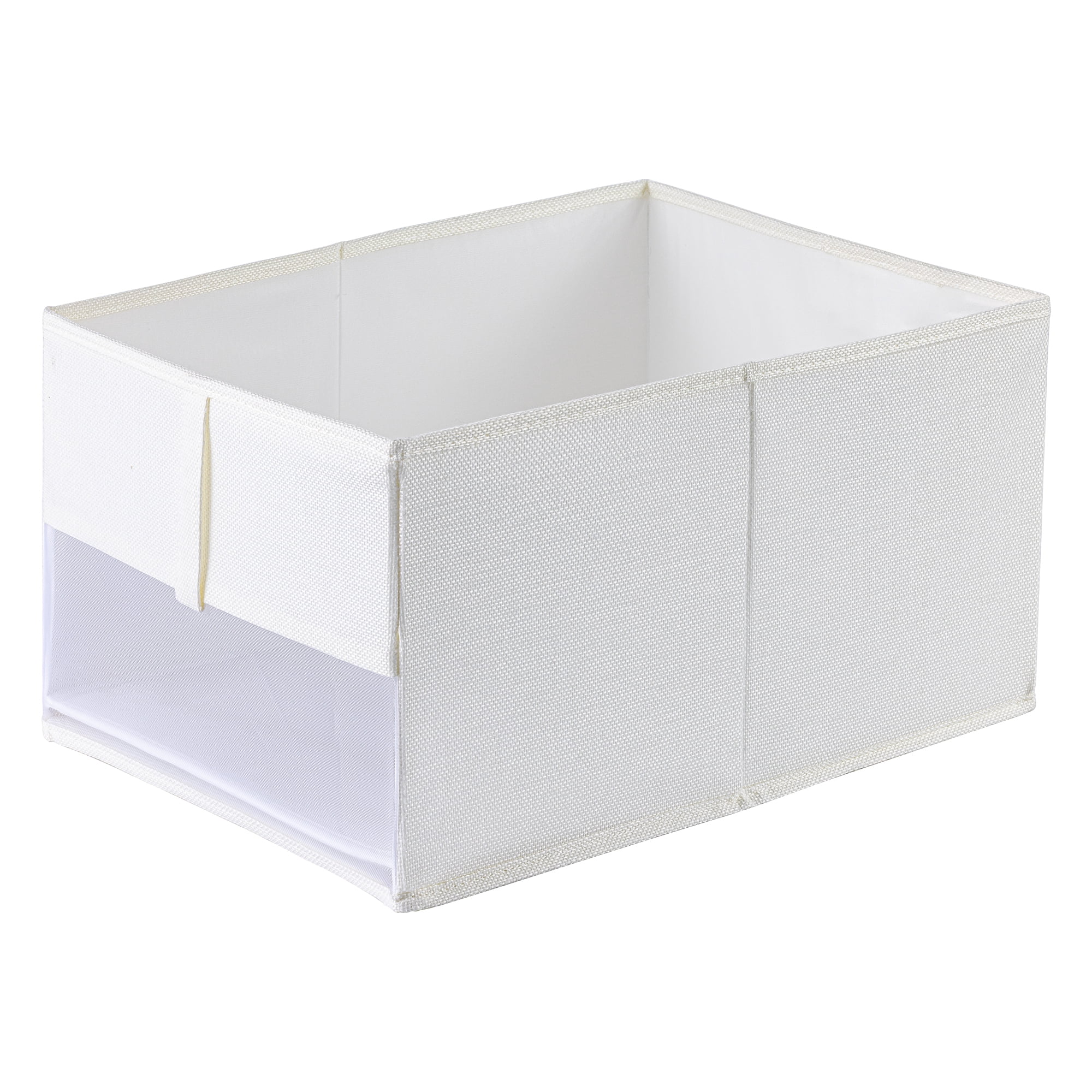 Unique Bargains 1pc Collapsible Fabric Storage Bins White 17.7*11.8*9.1in