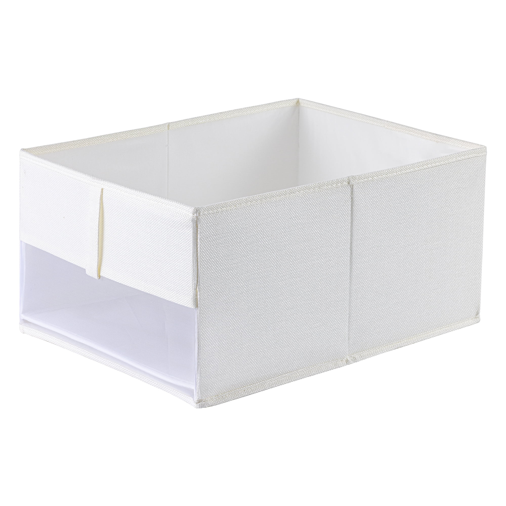 Unique Bargains 1pc Collapsible Fabric Storage Bins White 18.5*14*9.1in