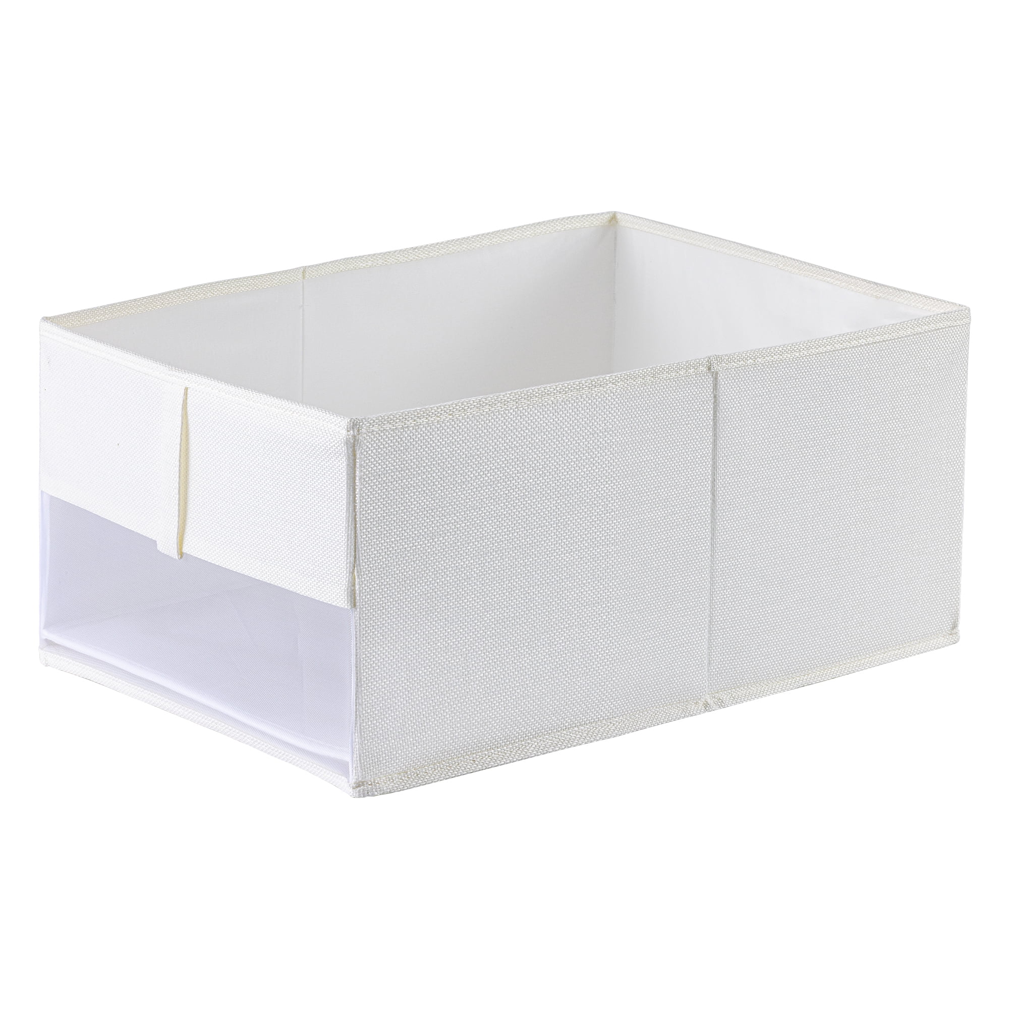 Unique Bargains 1pc Collapsible Fabric Storage Bins White 20.9*13.2*9.1in