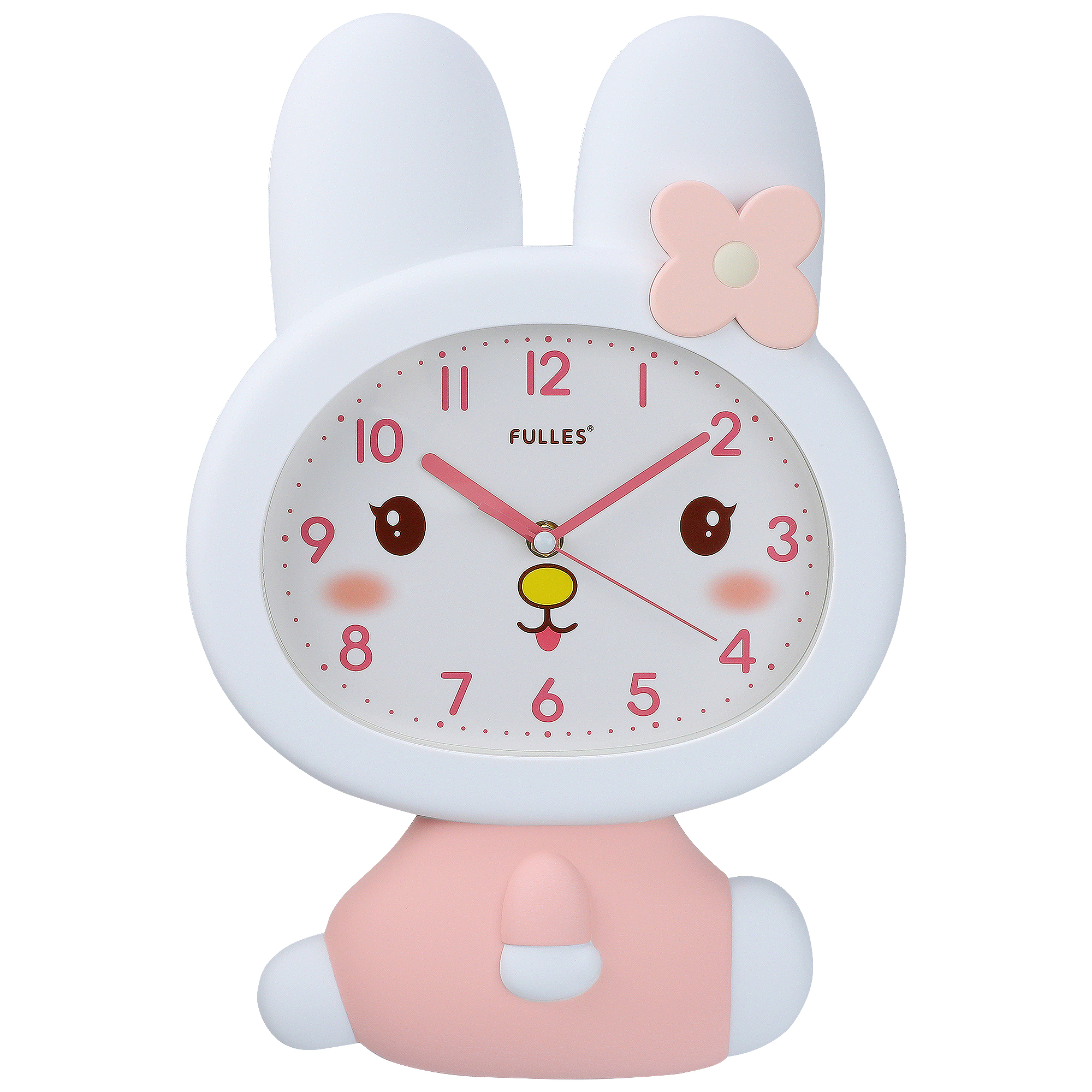 Unique Bargains 1pc Cute 3D Cartoon Rabbit Bunny Wall Clock 16" x 11" x 2.1" White