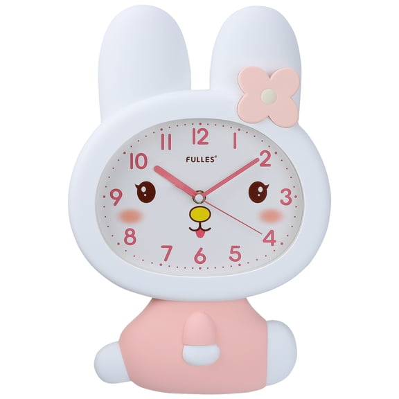 Unique Bargains 1pc Cute 3D Cartoon Rabbit Bunny Wall Clock 16" x 11" x 2.1" White