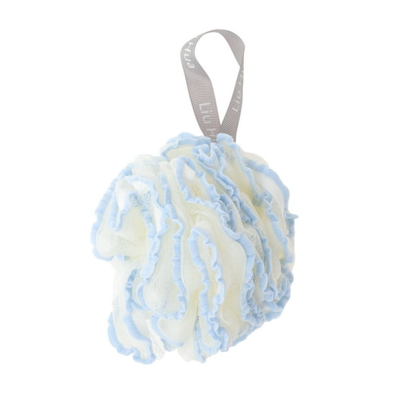 Unique Bargains 1pc Durable Bath Shower Loofah Sponge for Bathing and Cleaning Light Blue