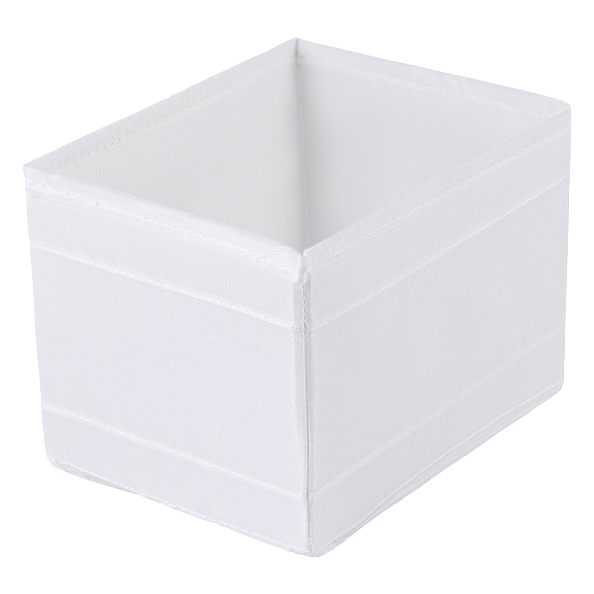 Unique Bargains 1pc Fabric Storage Bin for Shelves Closet White 5.5*5.5*5.1in