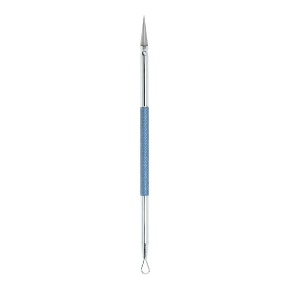 Unique Bargains 1pc Facial Double-Headed Pimple Extractor Tool for Skin Care Dark Blue