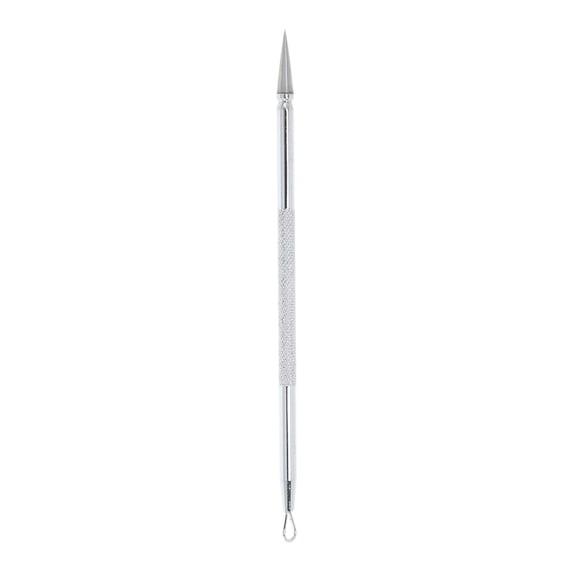 Unique Bargains 1pc Facial Double-Headed Pimple Extractor Tool for Skin Care Silver Tone