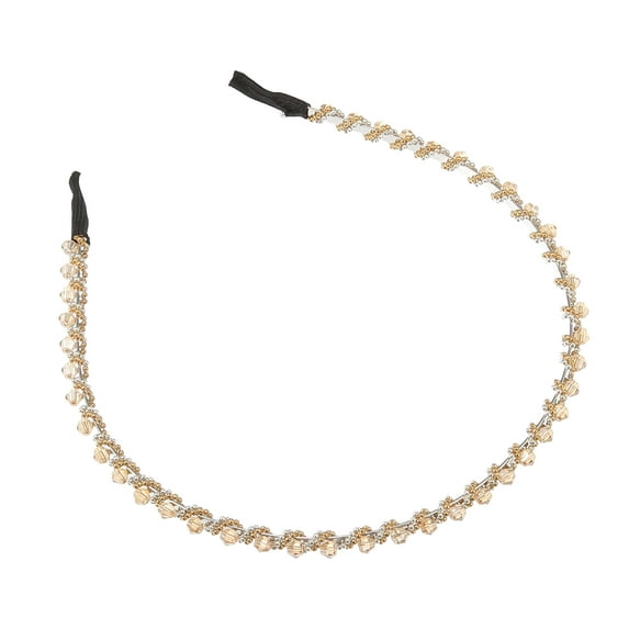 Unique Bargains 1pc Faux Crystal Hair Hoop Women Hairband Hair Accessories 0.20 Inch Wide Champagne