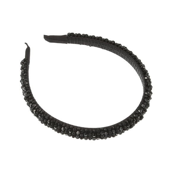 Unique Bargains 1pc Faux Crystal Headband Women Hairband Hair Accessories 0.59 Inch Wide Black