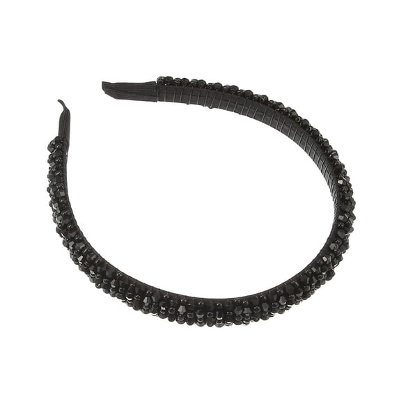 Unique Bargains 1pc Faux Crystal Headband Women Hairband Hair Accessories 0.59 Inch Wide Black