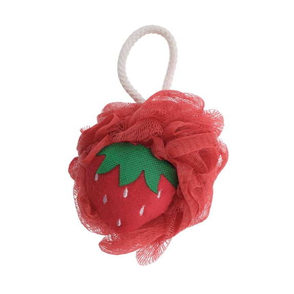 Unique Bargains 1pc Fruit Bath Shower Loofah Sponge for Enhanced Bathing Red