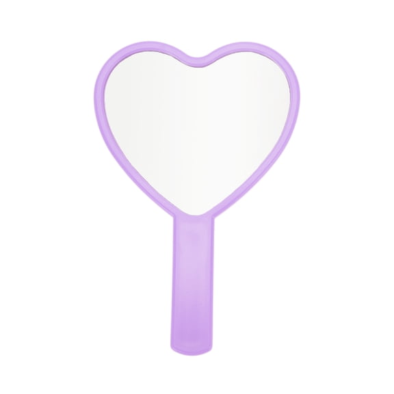 Unique Bargains 1pc Heart-shaped Handheld Mirror for Personal Grooming and Makeup Purple