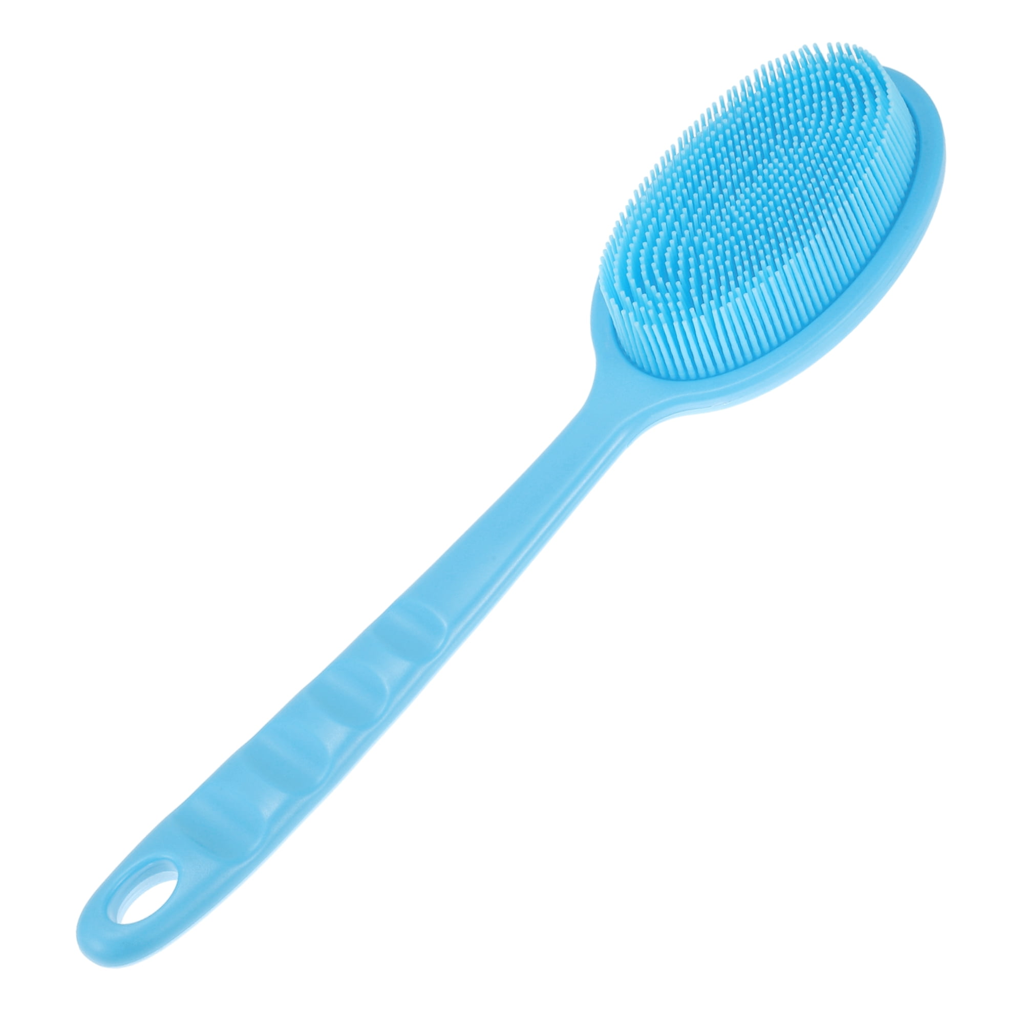 Unique Bargains 1pc Long Handle Bath Brush for Shower 13.39" Length Blue