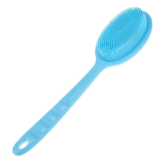 Unique Bargains 1pc Long Handle Bath Brush for Shower 13.39" Length Blue