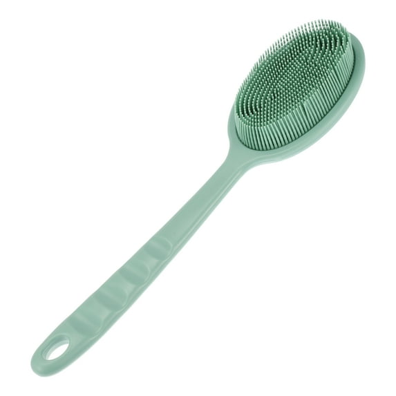 Unique Bargains 1pc Long Handle Bath Brush for Shower 13.39" Length Green