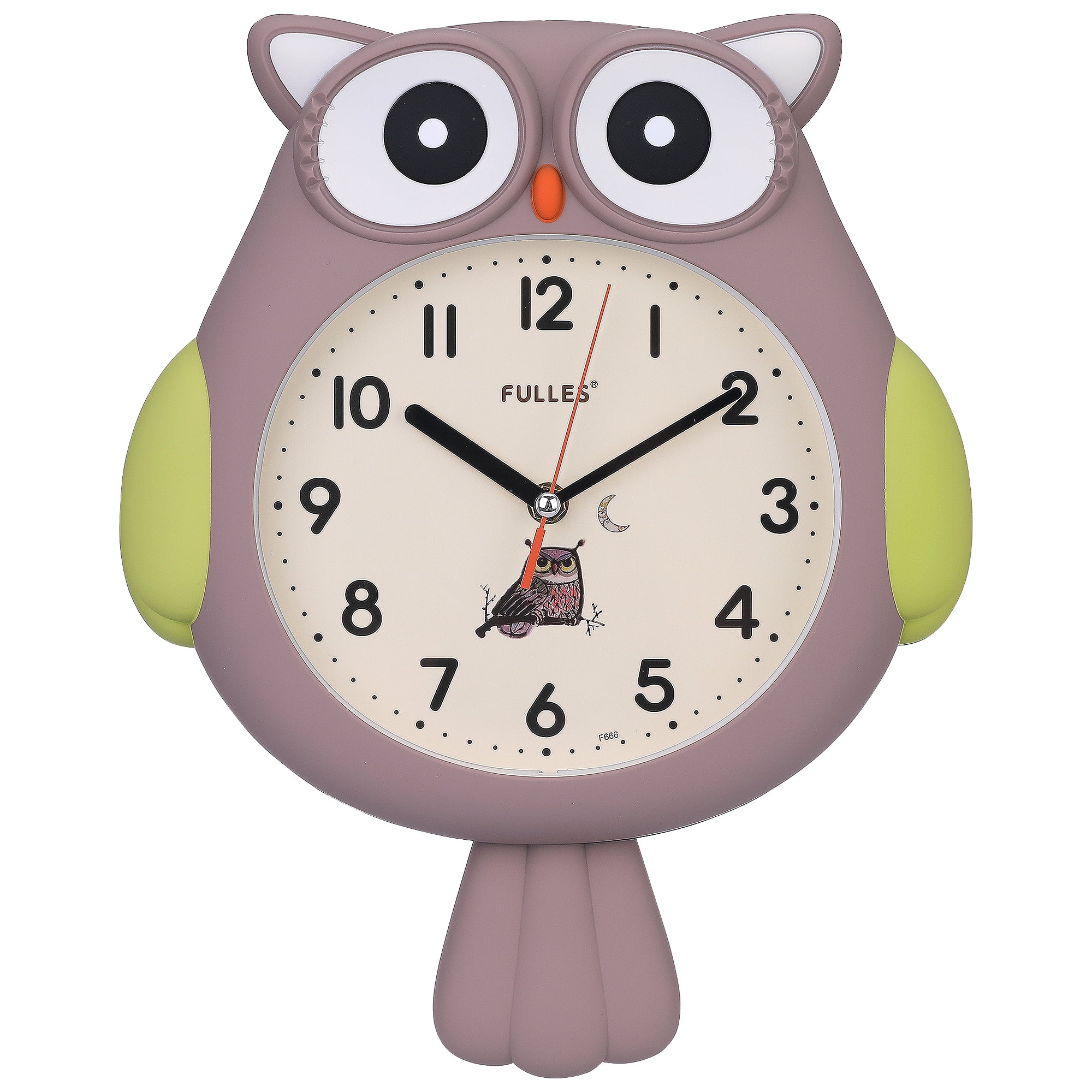 Unique Bargains 1pc Lovely Owl Silent Non Ticking Wall Clock 15" x 15" x 2.8" Dark Grey
