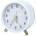 thumbnail image 1 of Unique Bargains 1pc Metal Frame Non-Tick Mechanical Alarm Clock 4.3" x 2.2" x 4.5" White, 1 of 5