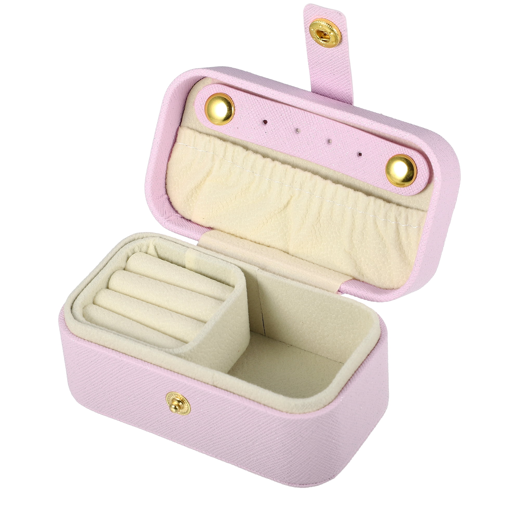 Unique Bargains 1pc Mini Elegant Square Jewelry Box for Travel Purple