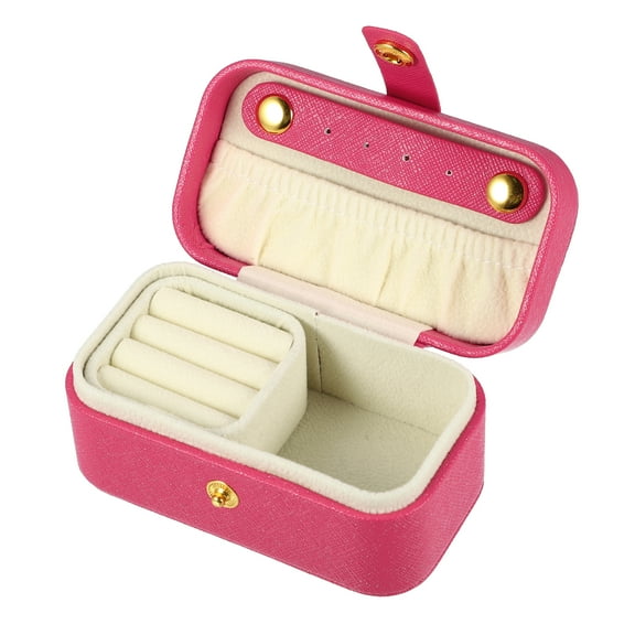 Unique Bargains 1pc Mini Elegant Square Jewelry Box for Travel Red