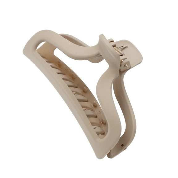 Unique Bargains 1pc Plastic Hair Claws Hair Clips Hair Barrettes for Women Beige 3.78''x1.85''x1.42''