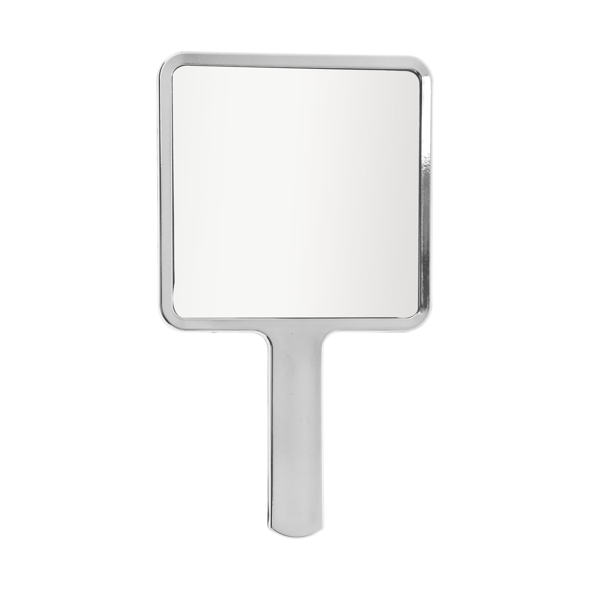 Unique Bargains 1pc Portable Chrome Handheld Mirror for Makeup and Grooming Silver Tone