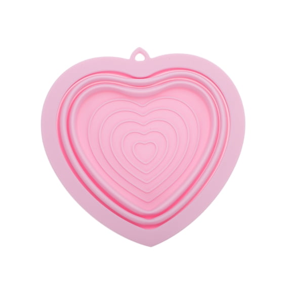 Unique Bargains 1pc Portable Heart Makeup Brush Cleaning Mat Pink